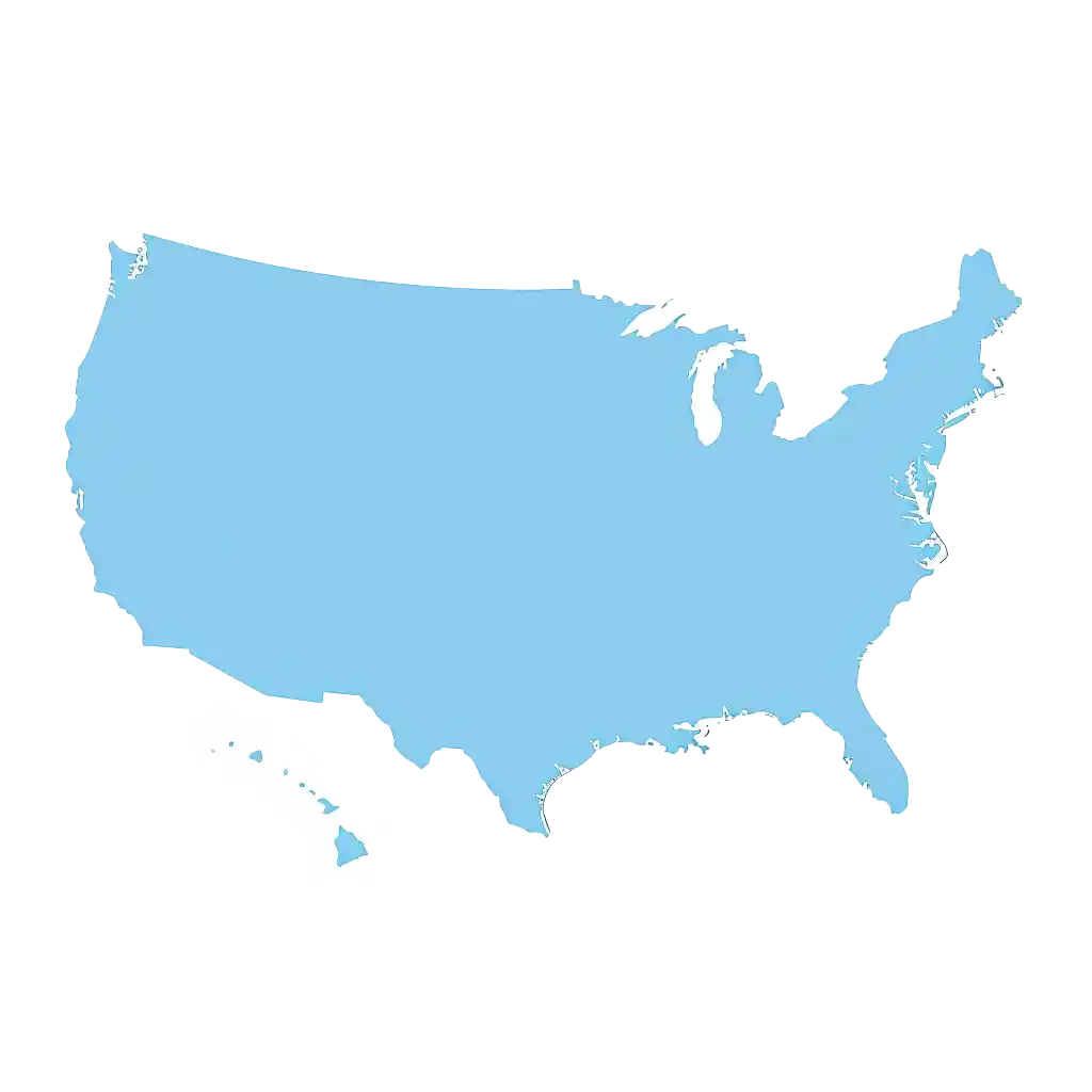 US Map in Blue