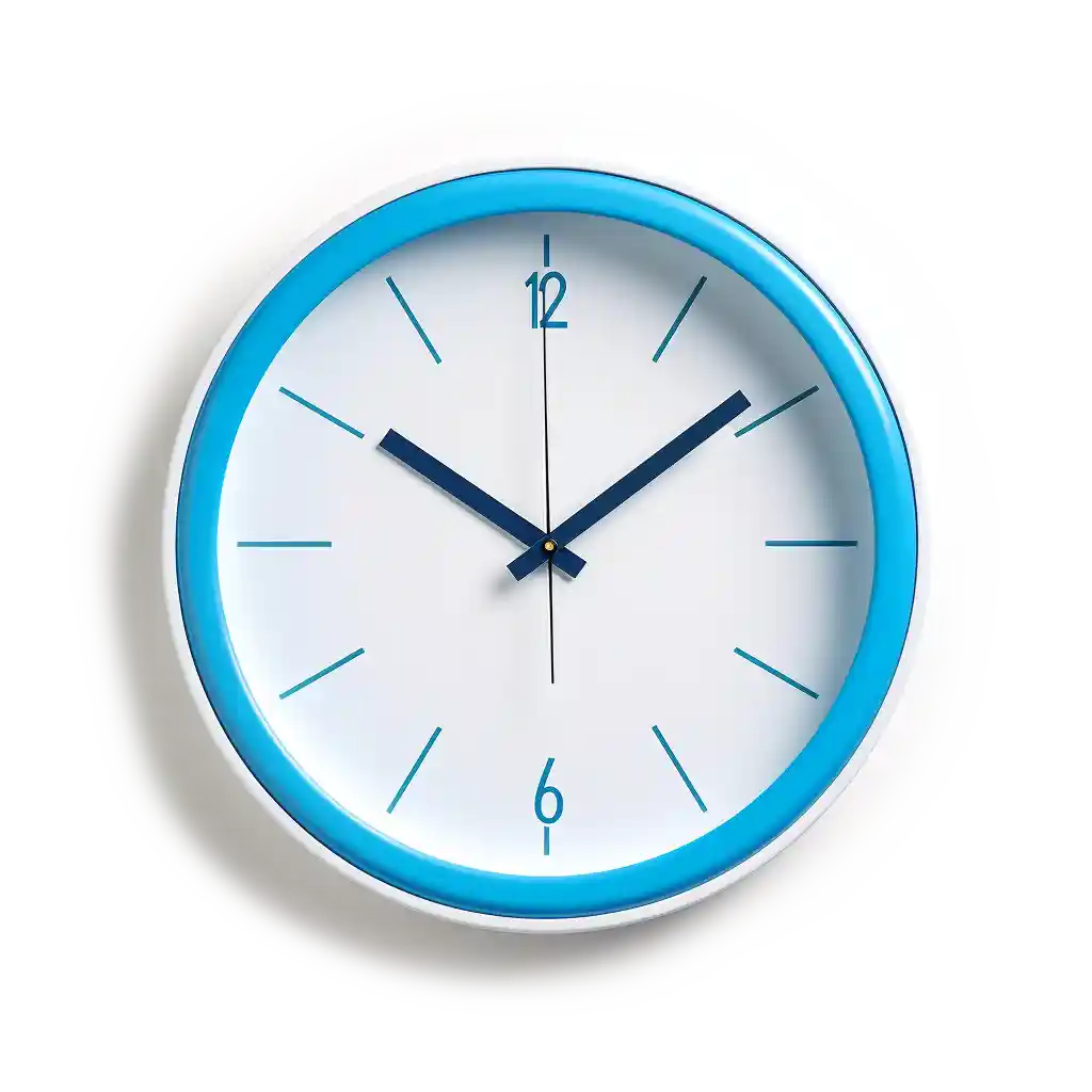 A blue and white wall clock
