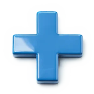 A blue cross