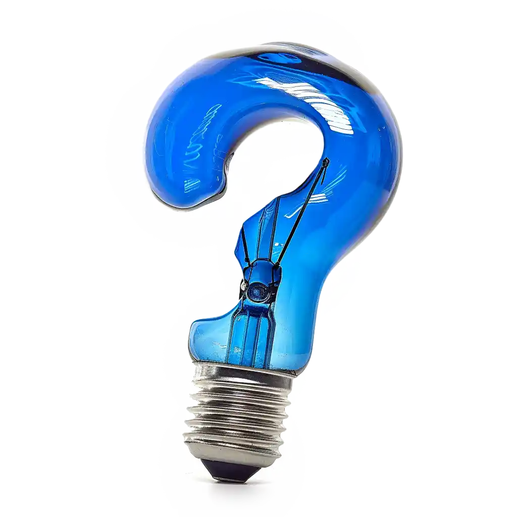 A question mark light bulb right handed