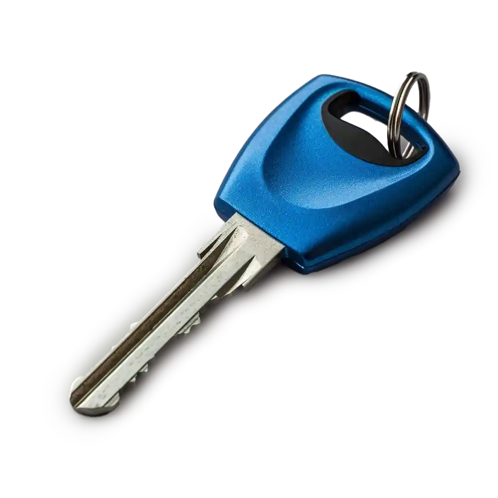 A blue key