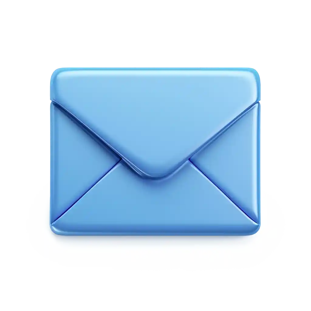 A blue mail emoticon
