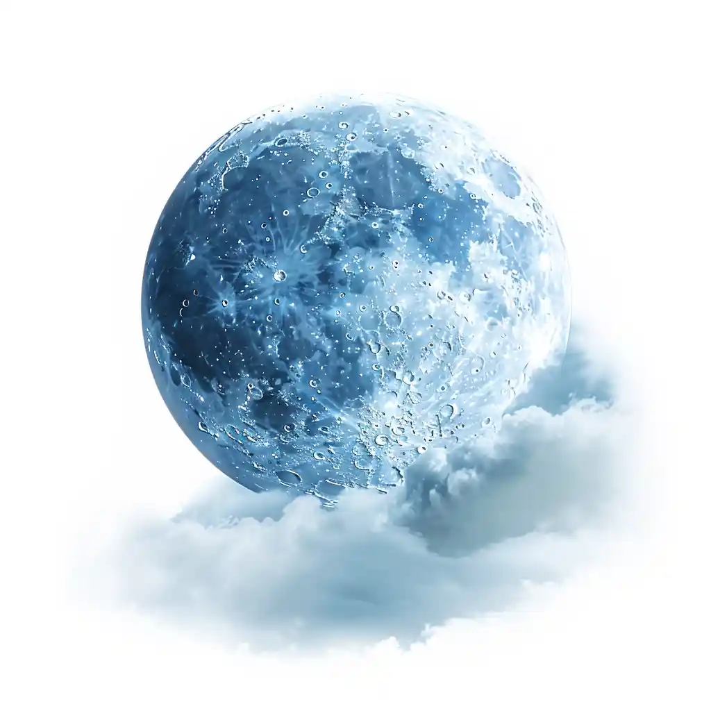 A blue moon behind clouds