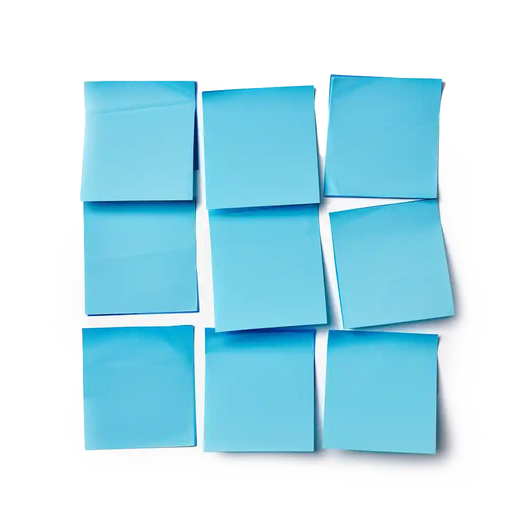Blue post it notes