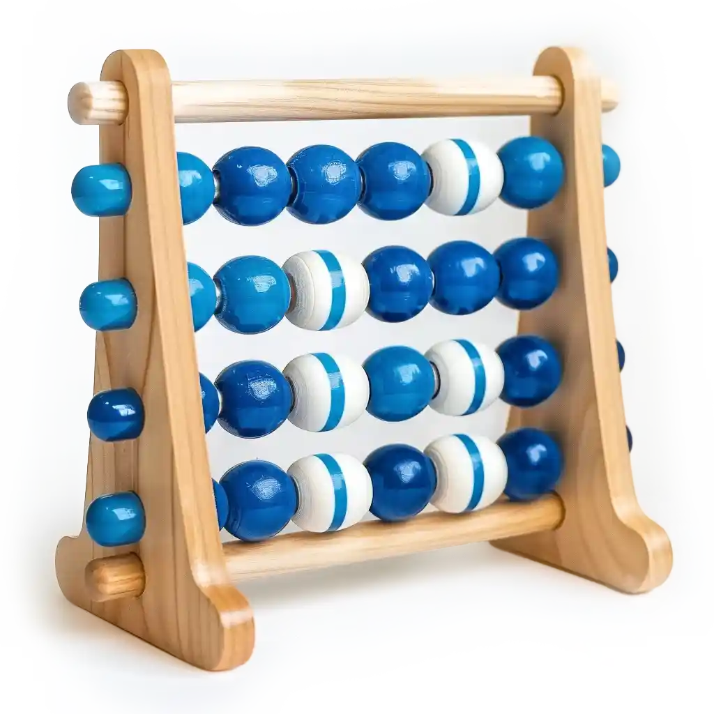 A blue abacus