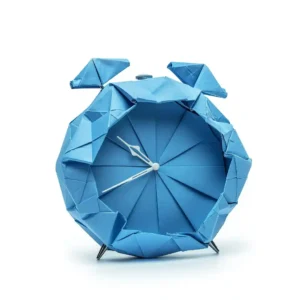 A blue origami clock