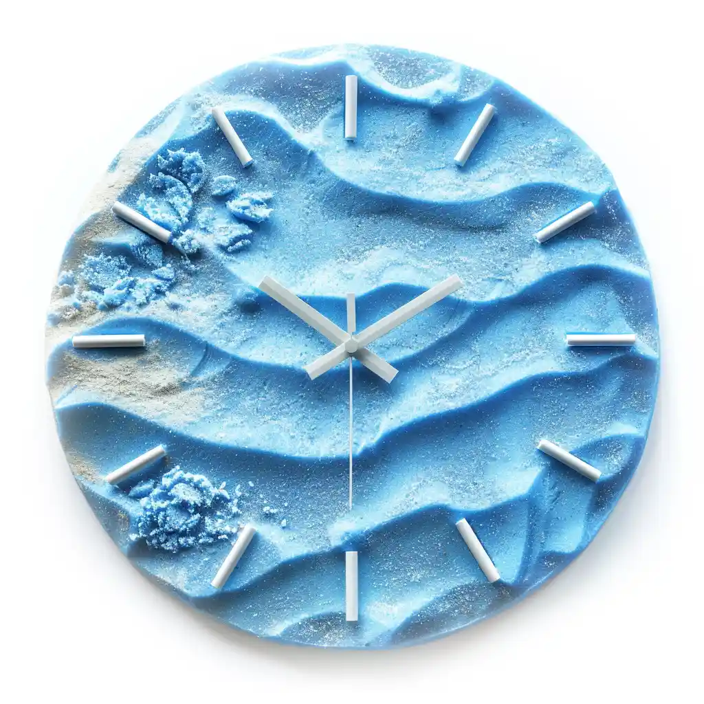 A clock blue sand