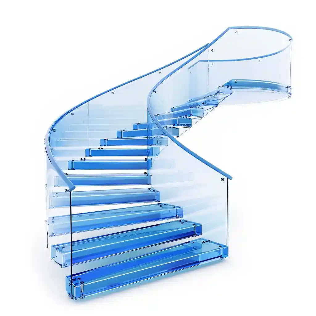 Blue stairs to nowhere.