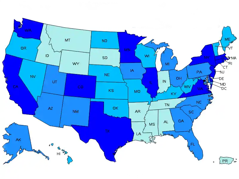 US wage map