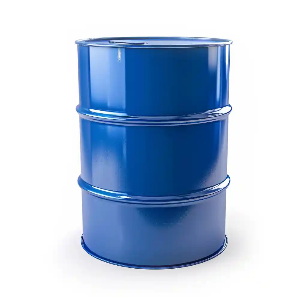 A blue oil drum