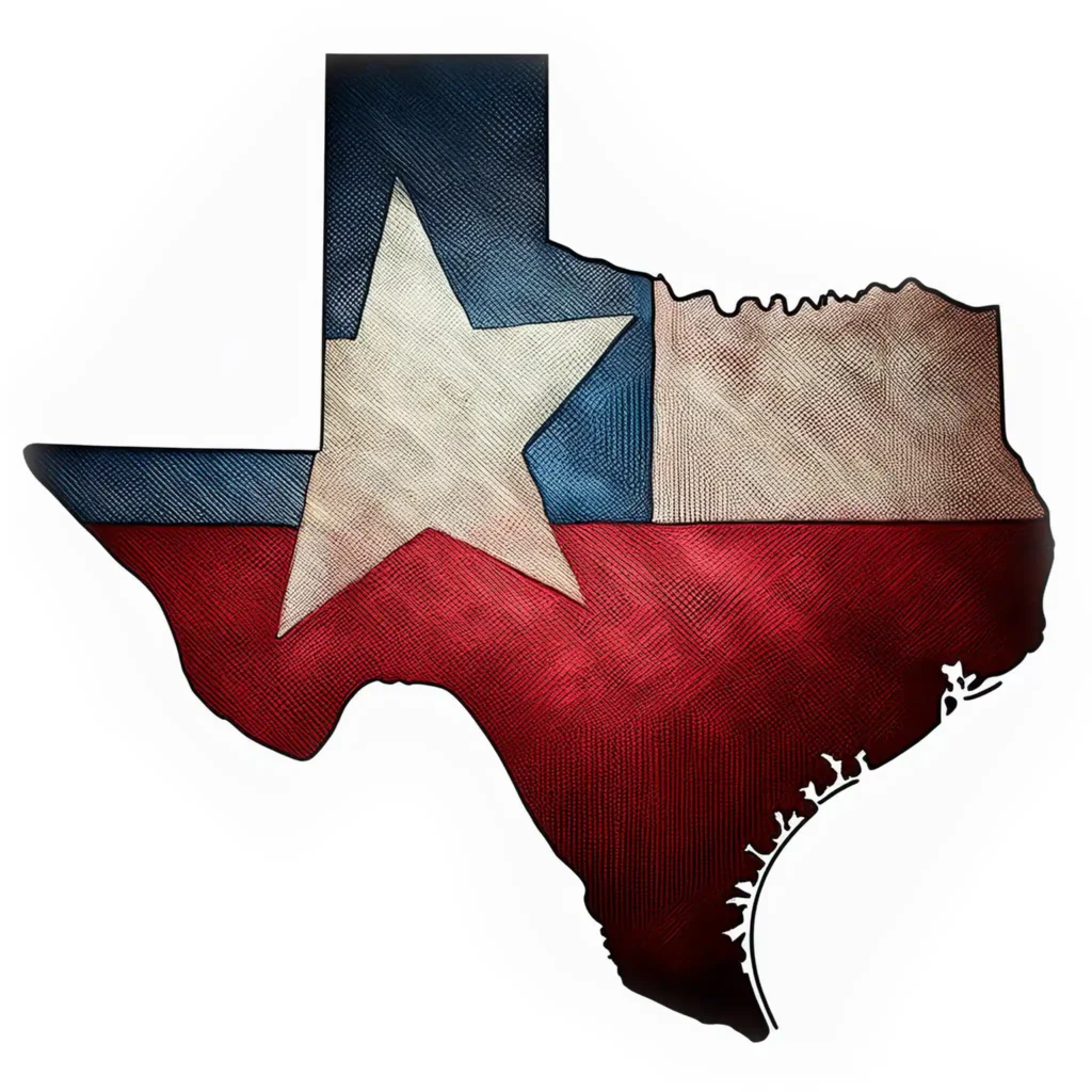 Texas flag map