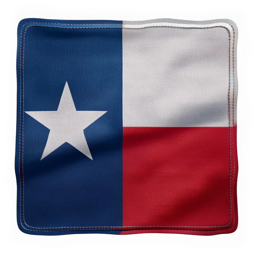 A square Texas flag