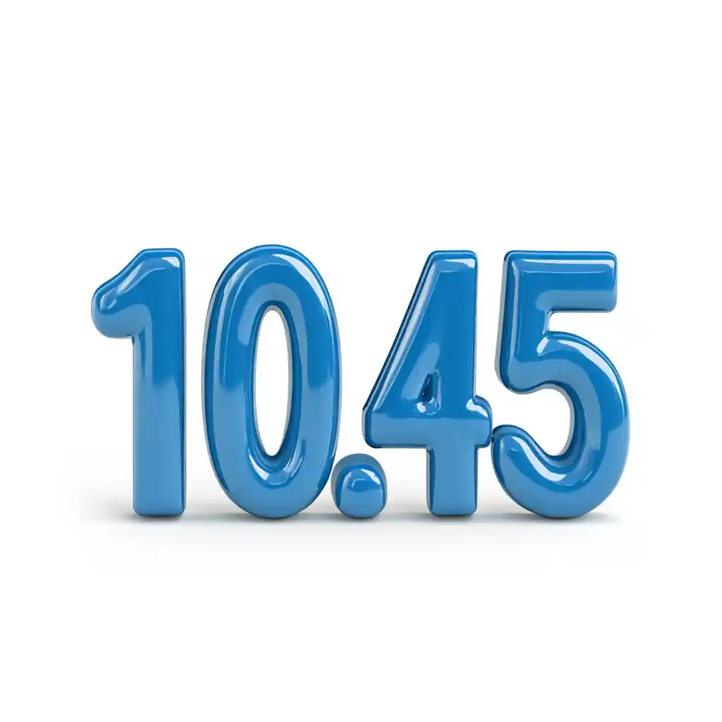 10.45 blue plastic numbers