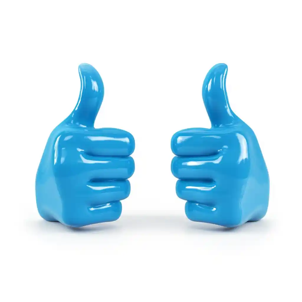 Two blue thumbs-up