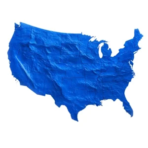 US blue topographical map