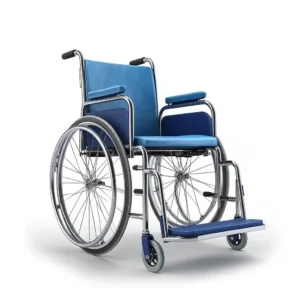 A blue wheelchair