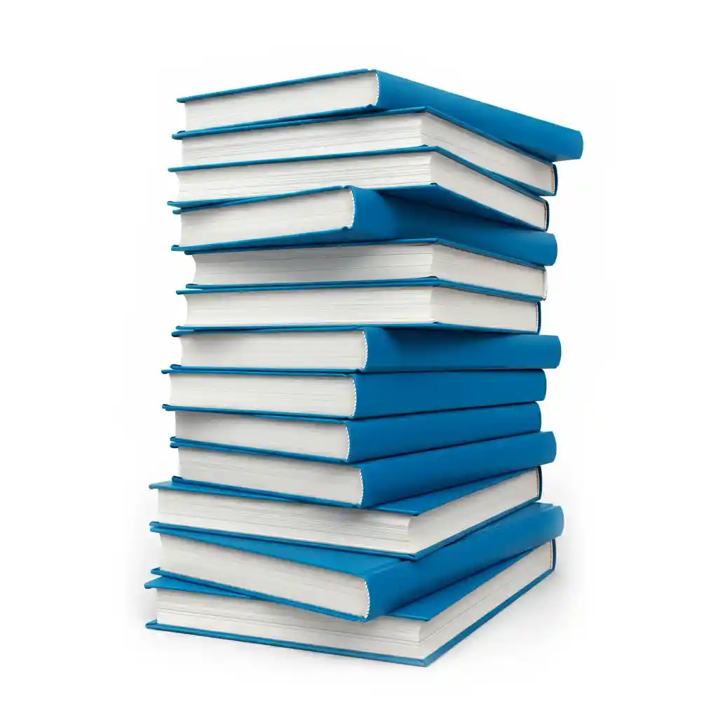 A blue stack of books