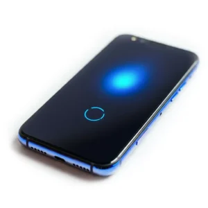 Blue biometric cellphone