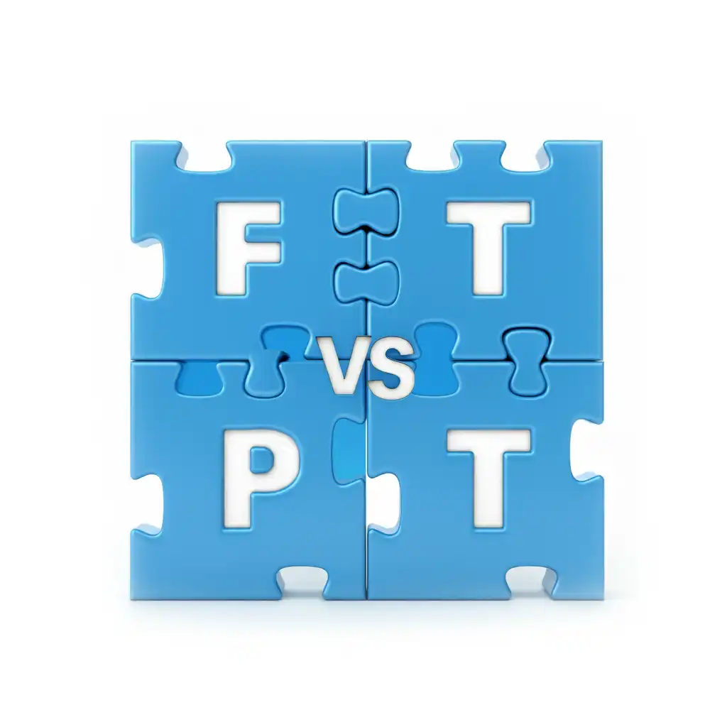 Blue puzzle pieces, ft vs pt