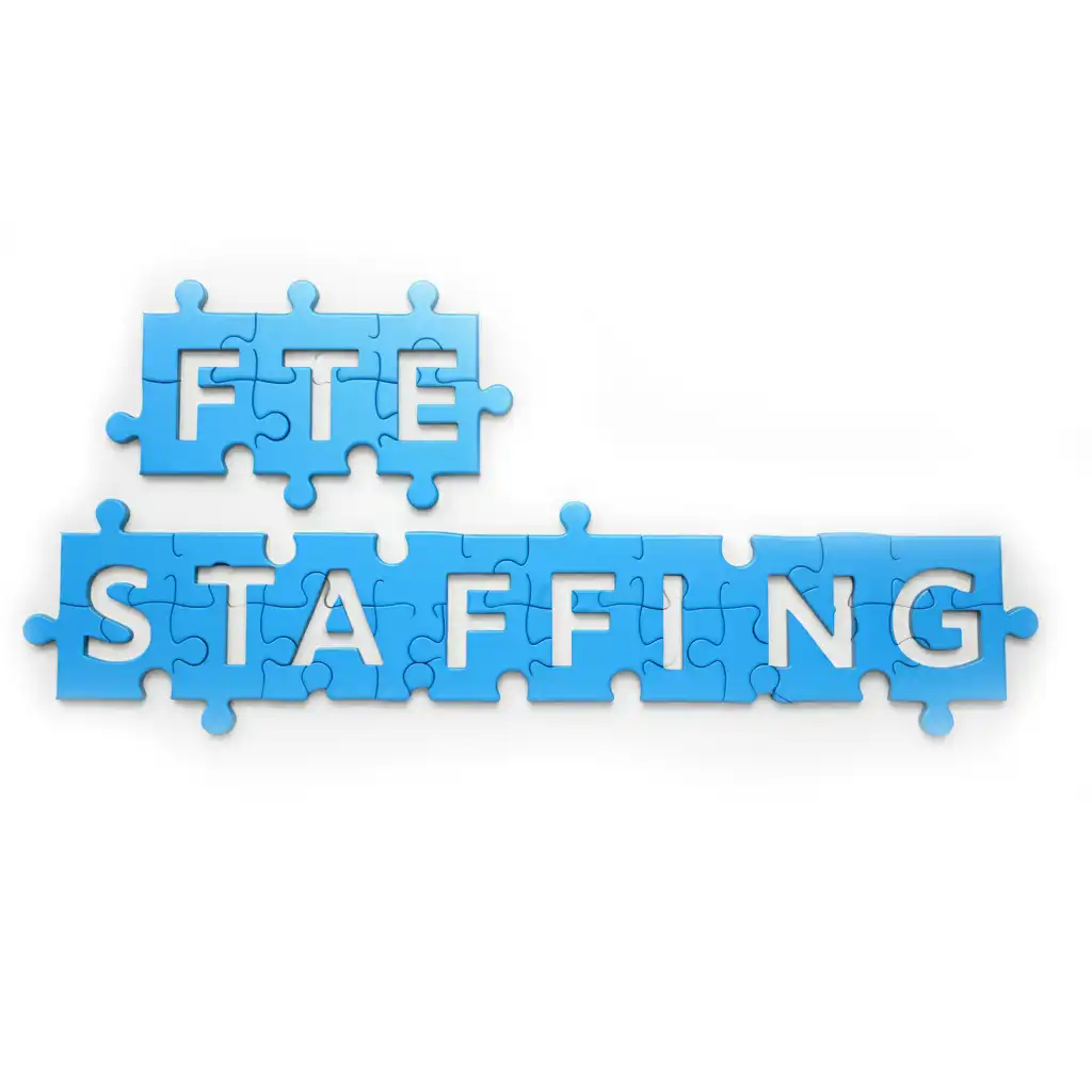 Blue puzzle pieces, fte staffing