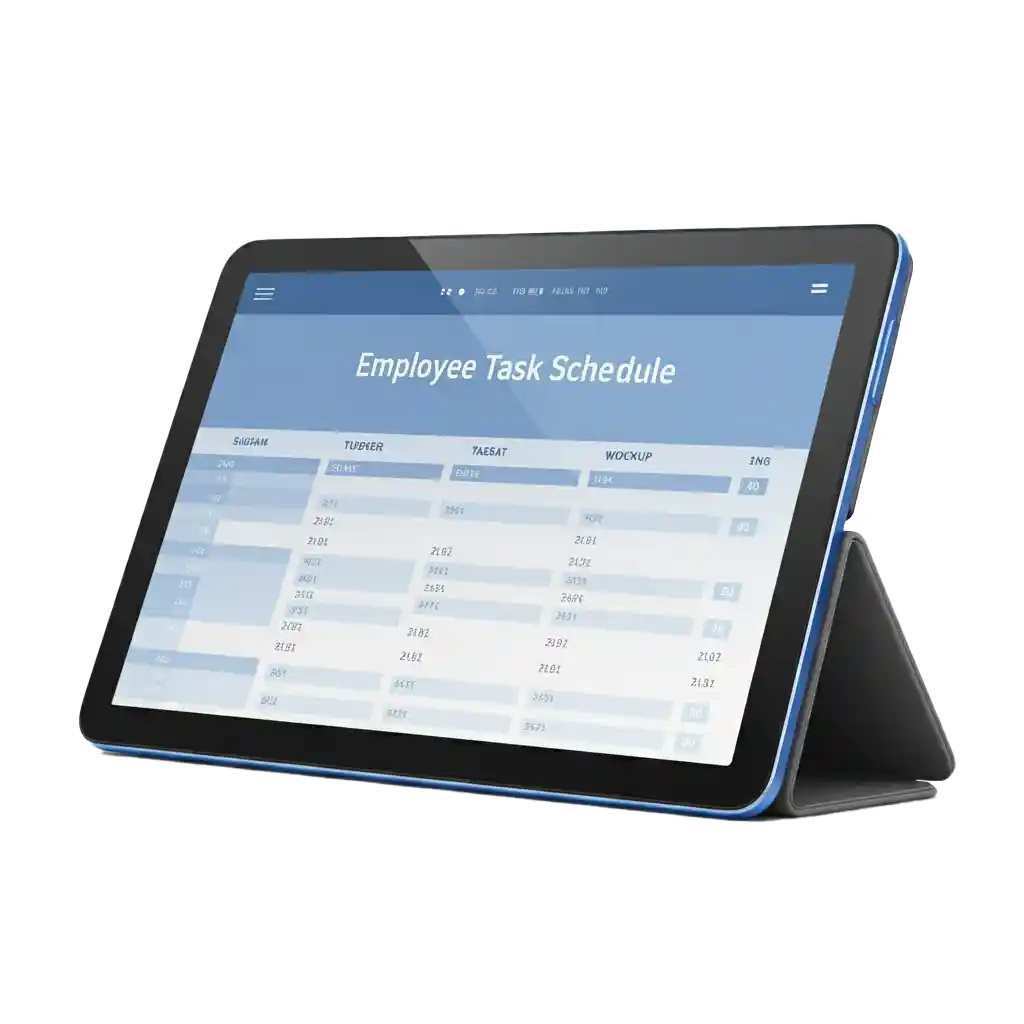 An employee schedule on a tablet