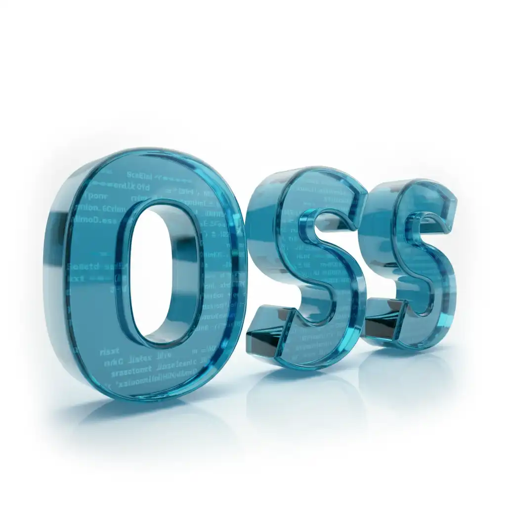 OSS made of blue glass and code