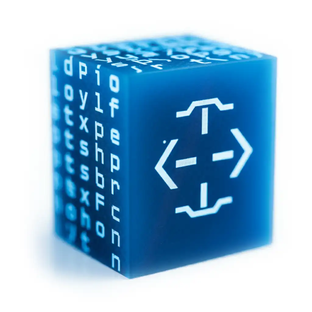 A blue cube of code