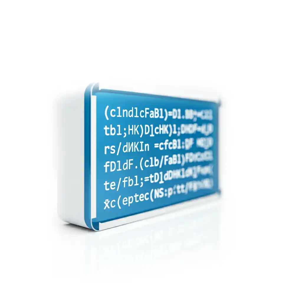 A blue code block with white text