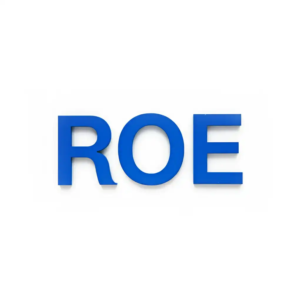 ROE in blue text