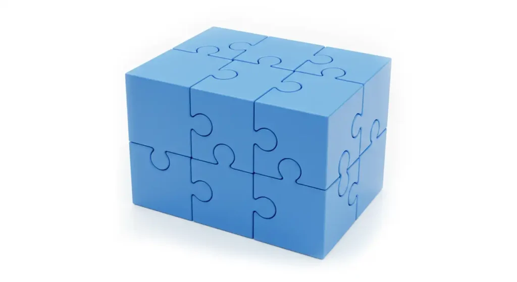 A blue cubic puzzle