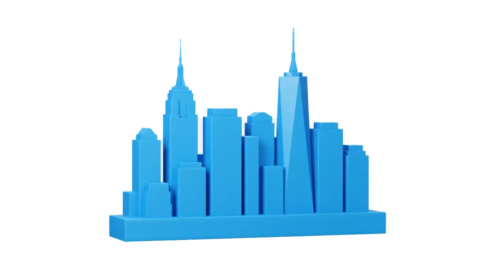 NY blue icon skyline