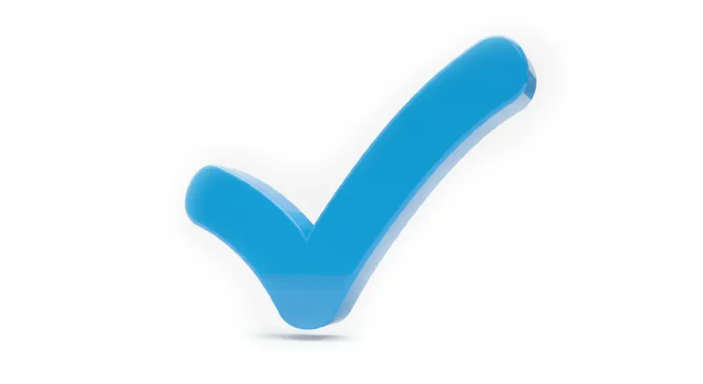 A 3d blue checkmark