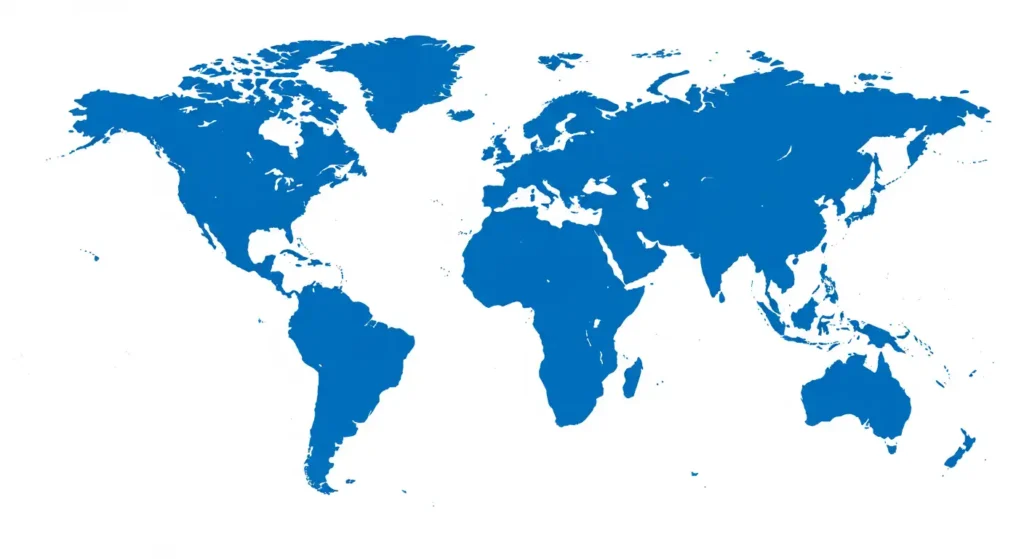 A blue world map