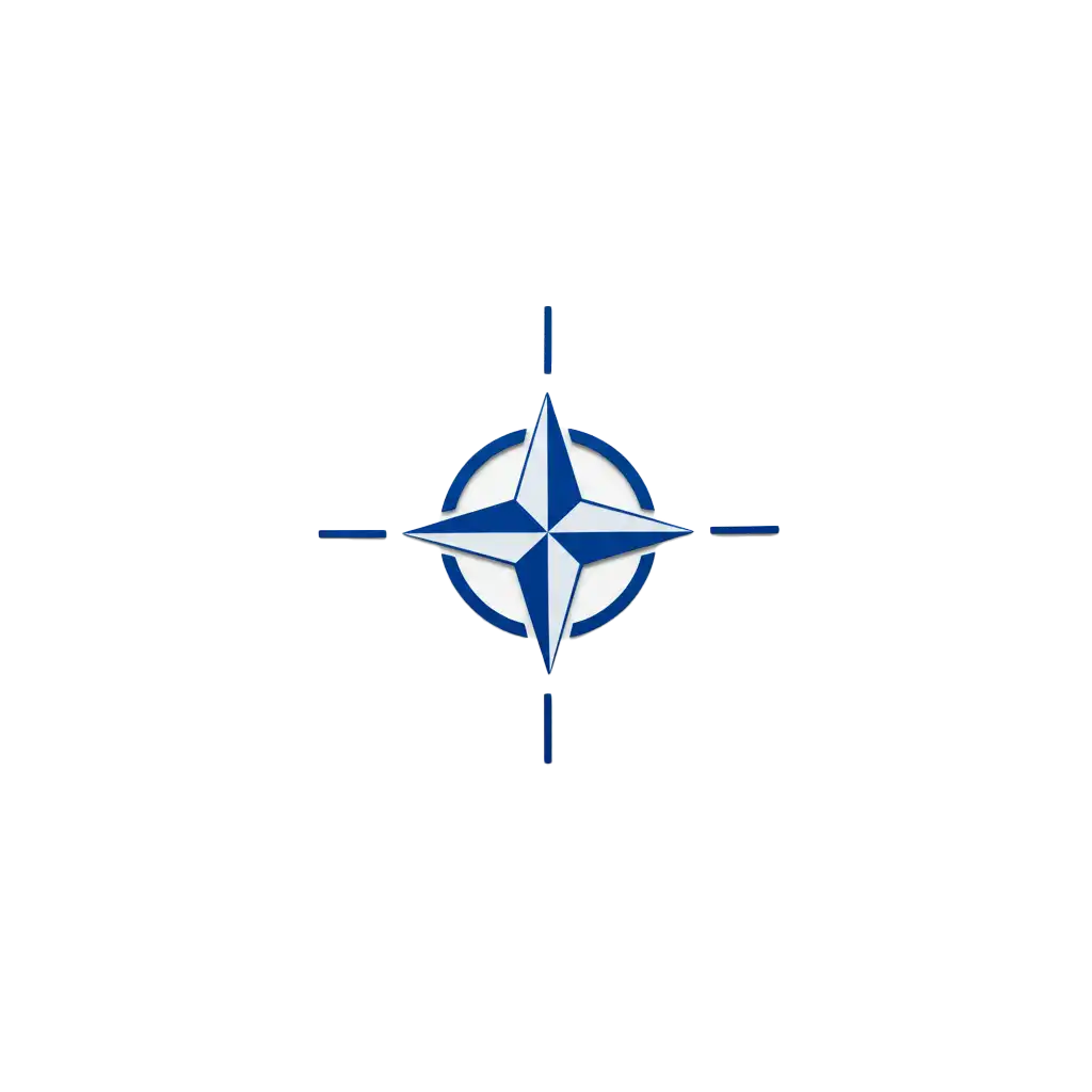 A blue NATO logo