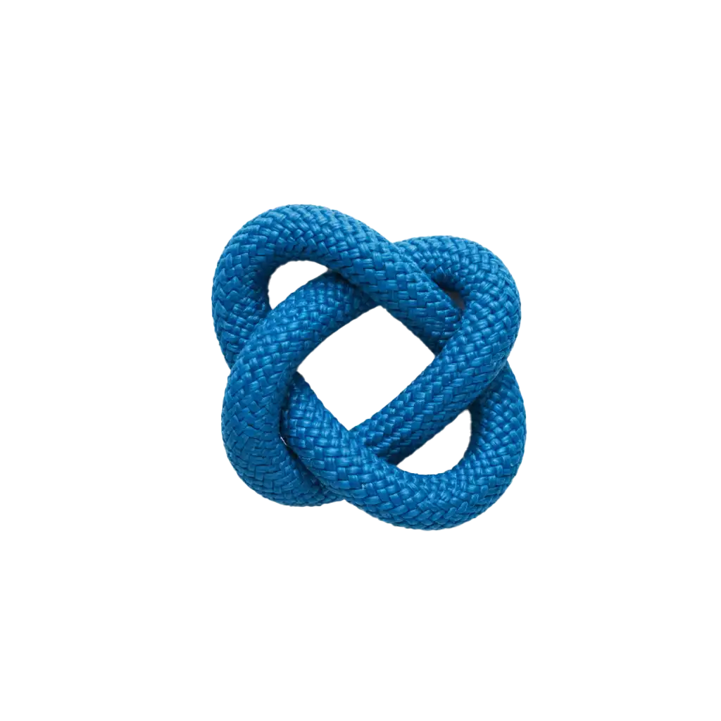 A blue rope in an impossible knot.