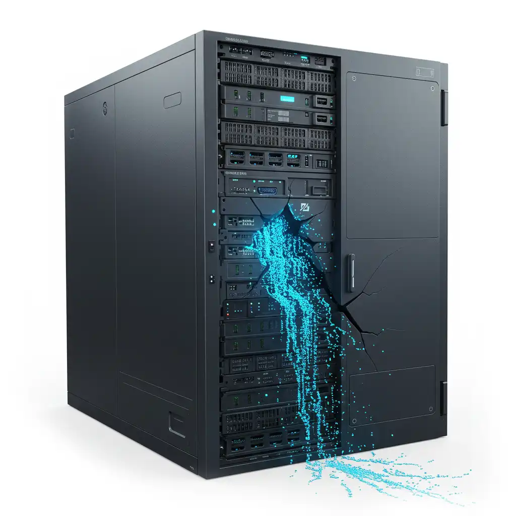 A data server leaking liquid blue code