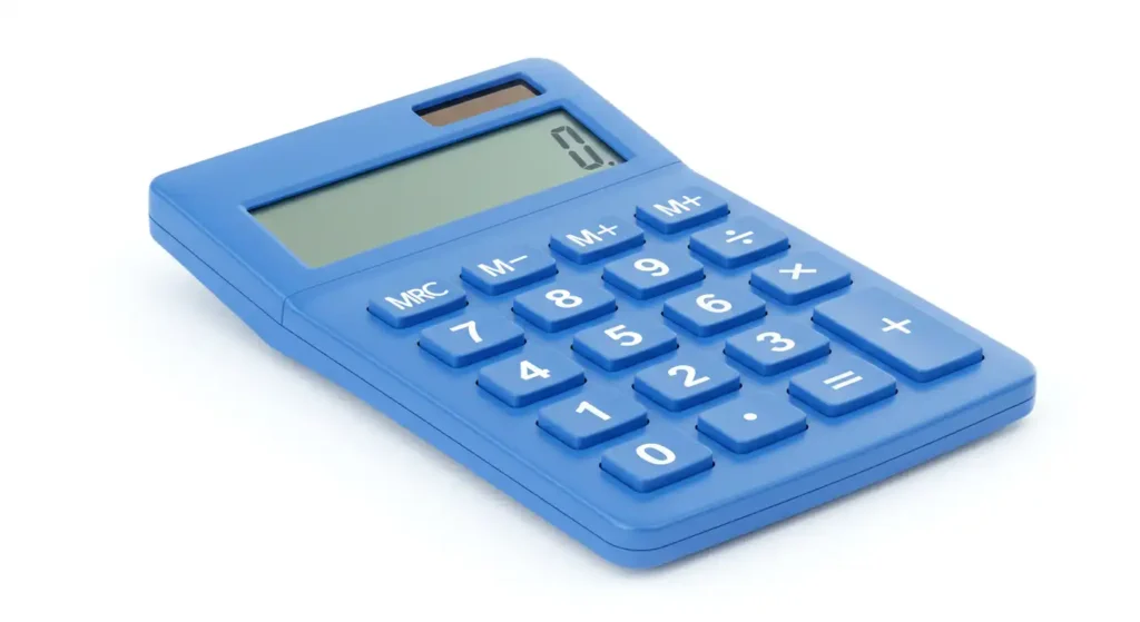 A blue modern calculator