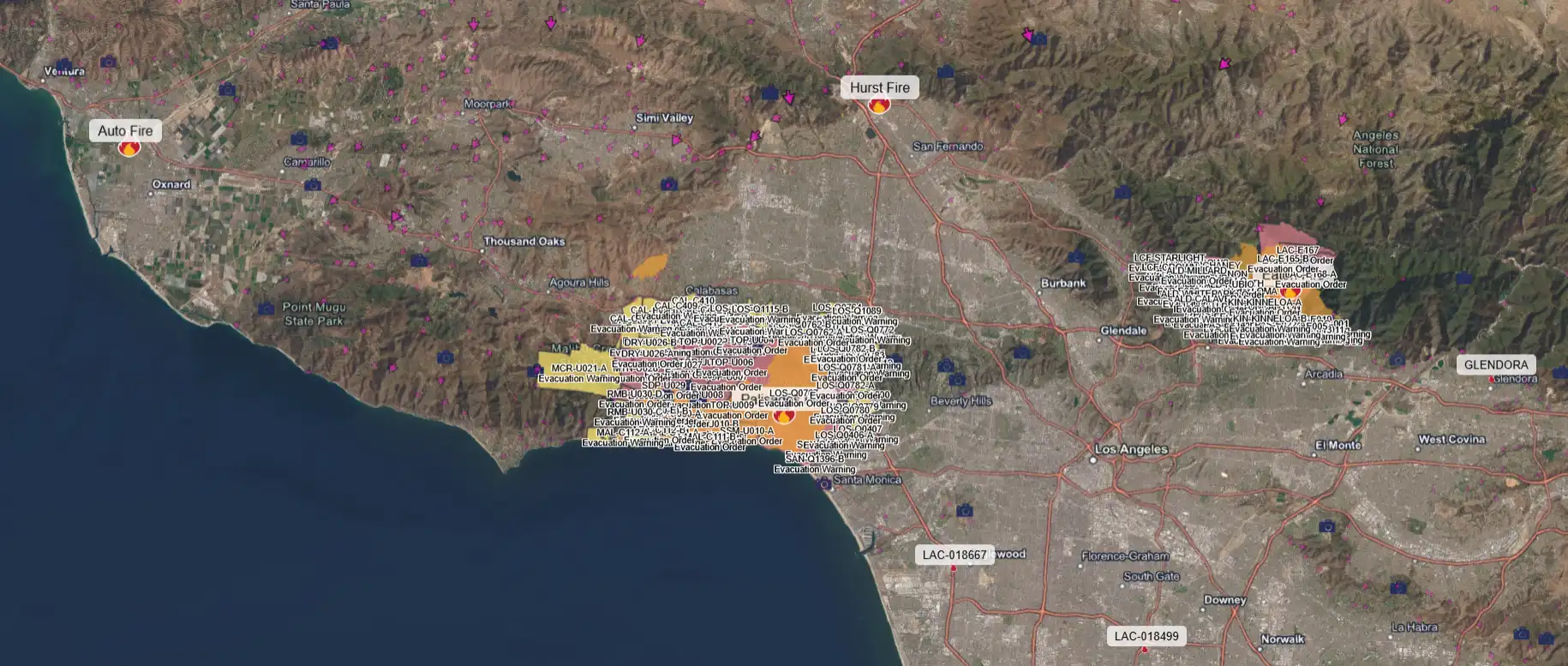 LA wildfires Jan 14th, 2025