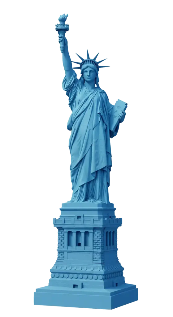 Statue of Liberty in blue