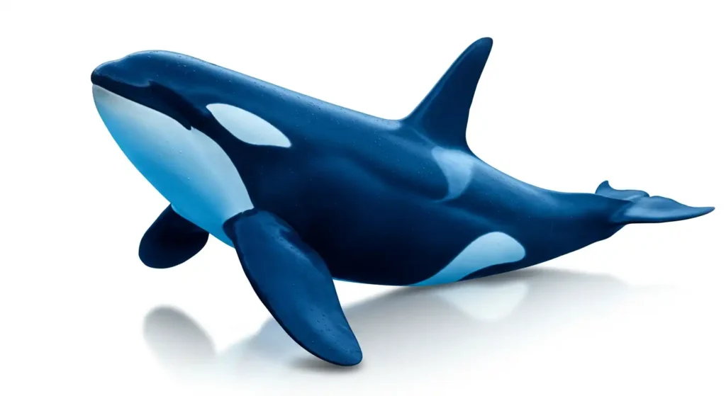 A blue orca whale