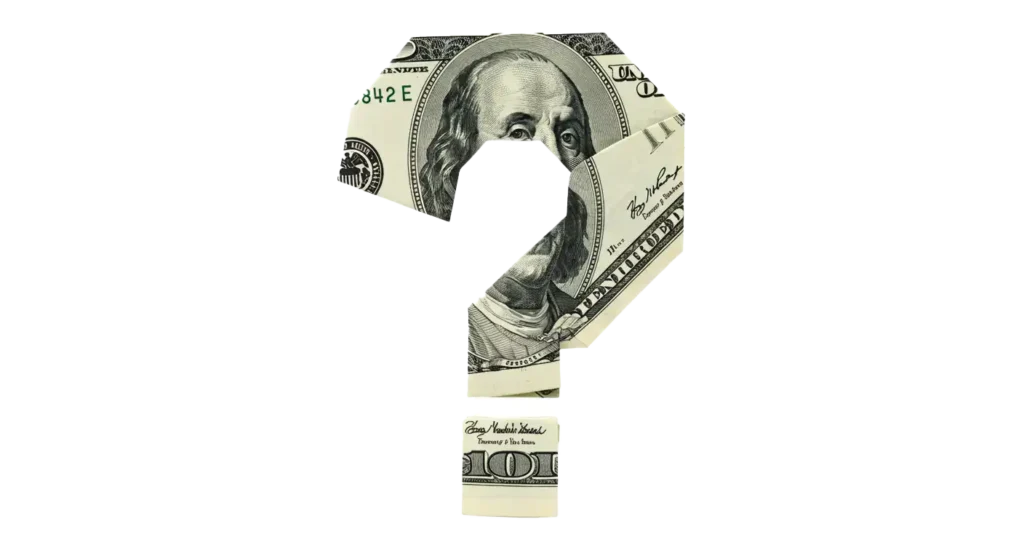 Question mark with USD overlay