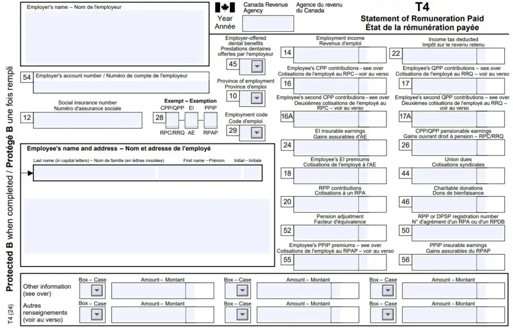 2024 Canadian T4 example