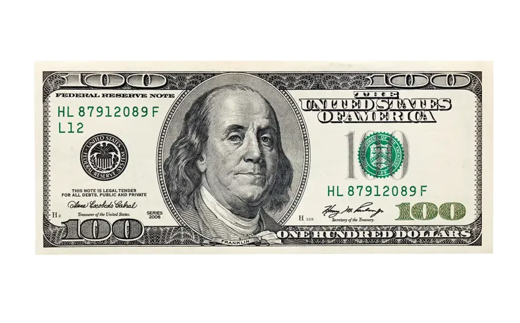 $100 USD bill