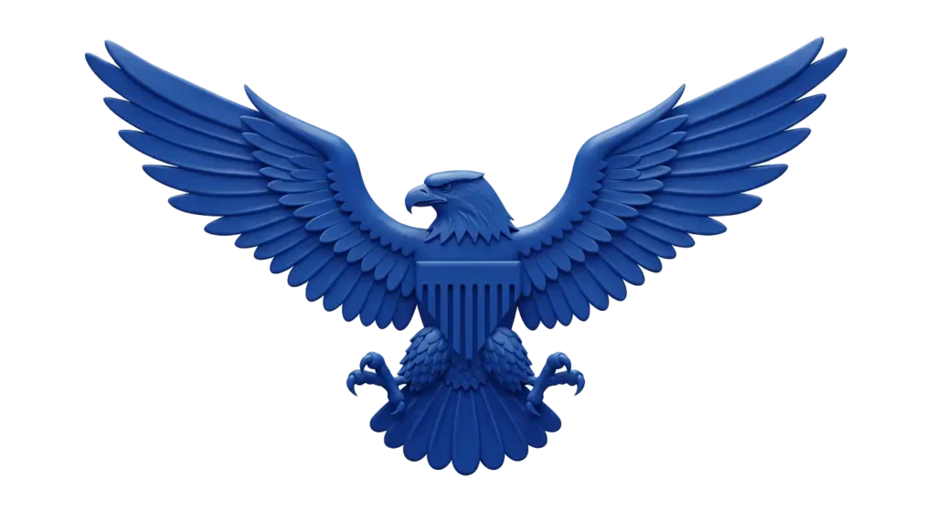 A blue eagle logo