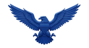 A blue eagle logo