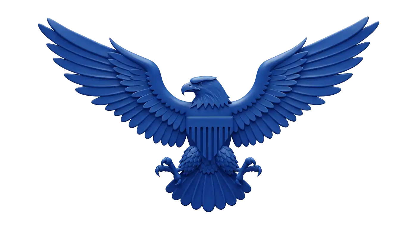 A blue eagle logo