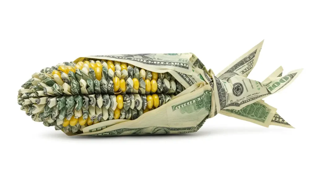 An ear of corn made of USD