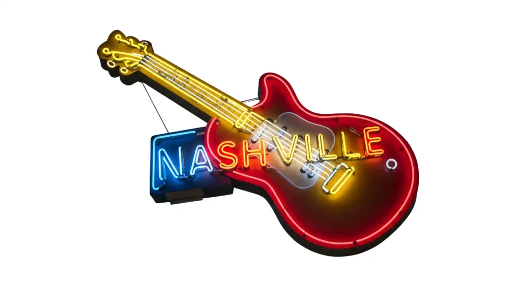 Nashville neon guitar sign